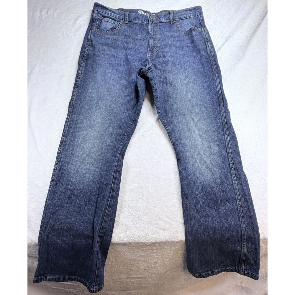 Wrangler Retro Relaxed Bootcut Jeans Mens 36x32 Fits 37x30 Blue Mid Wash Denim